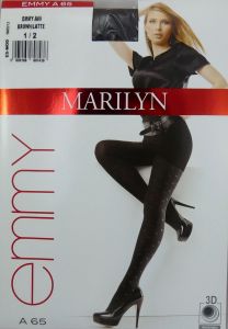 Marilyn Emmy A65 R3/4 rajstopy serduszka brown/latte